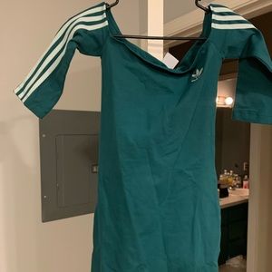 Adidas off the shoulder bodycon dress